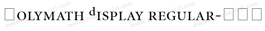 Polymath Display regular字体转换